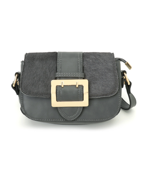 PLAIN CLOTHING（プレーンクロージング）の「ハラコフラップショルダーバッグ【PLAIN CLOTHING】（ショルダーバッグ・レディース・グレー/ブラック/レオパード/キャメル・FREE）」の21枚目の写真