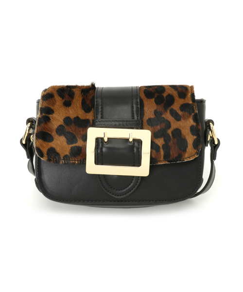 PLAIN CLOTHING（プレーンクロージング）の「ハラコフラップショルダーバッグ【PLAIN CLOTHING】（ショルダーバッグ・レディース・グレー/ブラック/レオパード/キャメル・FREE）」の22枚目の写真