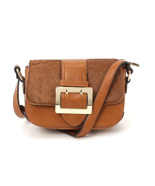 PLAIN CLOTHING（プレーンクロージング）の「ハラコフラップショルダーバッグ【PLAIN CLOTHING】（ショルダーバッグ・レディース・グレー/ブラック/レオパード/キャメル・FREE）」の17枚目の写真