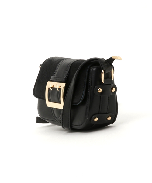 PLAIN CLOTHING（プレーンクロージング）の「ハラコフラップショルダーバッグ【PLAIN CLOTHING】（ショルダーバッグ・レディース・グレー/ブラック/レオパード/キャメル・FREE）」の7枚目の写真