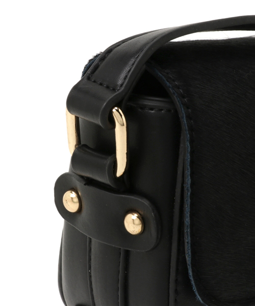 PLAIN CLOTHING（プレーンクロージング）の「ハラコフラップショルダーバッグ【PLAIN CLOTHING】（ショルダーバッグ・レディース・グレー/ブラック/レオパード/キャメル・FREE）」の10枚目の写真