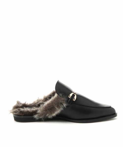 A part by（アパートバイ）の「Fファービットスリッパ 739838 （その他シューズ・レディース・ブラック・37/23.5cm/38/24.5cm）」の4枚目の写真