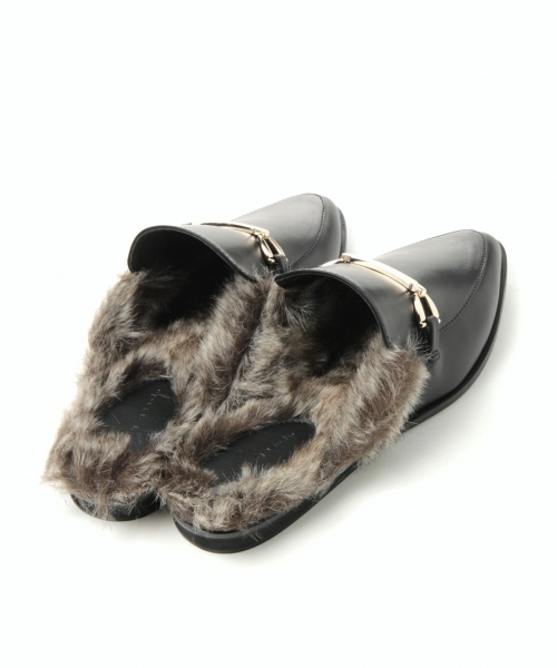 A part by（アパートバイ）の「Fファービットスリッパ 739838 （その他シューズ・レディース・ブラック・37/23.5cm/38/24.5cm）」の5枚目の写真