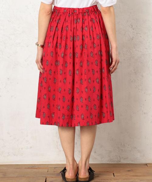 green label relaxing(グリーンレーベルリラクシング)の「■■■CF Paisley PRT スカート ◆(スカート・レディース・ナチュラル/レッド・FREE)」の8枚目の写真