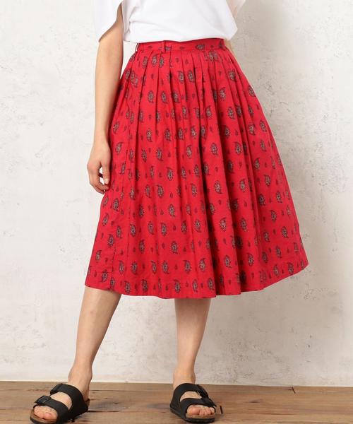 green label relaxing(グリーンレーベルリラクシング)の「■■■CF Paisley PRT スカート ◆(スカート・レディース・ナチュラル/レッド・FREE)」の9枚目の写真