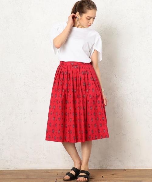 green label relaxing(グリーンレーベルリラクシング)の「■■■CF Paisley PRT スカート ◆(スカート・レディース・ナチュラル/レッド・FREE)」の11枚目の写真