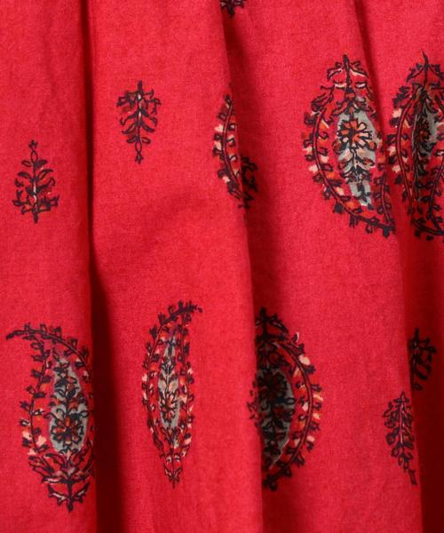 green label relaxing(グリーンレーベルリラクシング)の「■■■CF Paisley PRT スカート ◆(スカート・レディース・ナチュラル/レッド・FREE)」の5枚目の写真