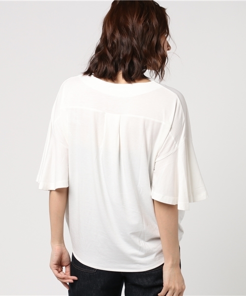 FREE'S MART(フリーズマート)の「スリットネック袖フレアカットソー(Tシャツ/カットソー・レディース・イエロー/ネイビー/ホワイト/ピンク・FREE)」の10枚目の写真