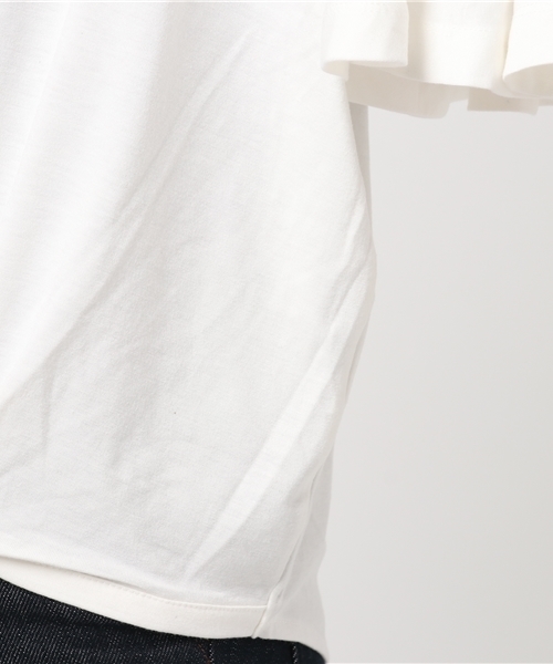 FREE'S MART(フリーズマート)の「スリットネック袖フレアカットソー(Tシャツ/カットソー・レディース・イエロー/ネイビー/ホワイト/ピンク・FREE)」の6枚目の写真