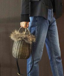 STUDIOUS | 【VIOLA’dORO】 ファー付きバケツ型ミニかご　MIRO V-8145(かごバッグ)