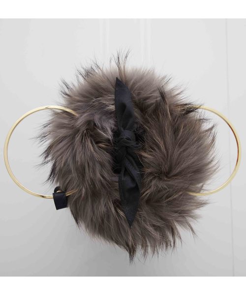 STUDIOUS（ステュディオス）の「【VIOLA’dORO】 ファー付きバケツ型ミニかご　MIRO V-8145（かごバッグ・レディース・ナチュラル/モカ/マルチ・FREE）」の6枚目の写真