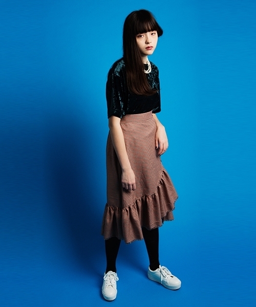 WEGO（ウィゴー）の「WEGO/クラッシュベロアカットソー（Tシャツ/カットソー・レディース・ダークグリーン/ワイン/アイボリー/ブラック/ピンク・FREE）」の13枚目の写真