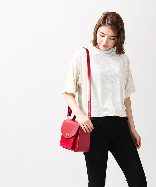 WEGO（ウィゴー）の「WEGO/クラッシュベロアカットソー（Tシャツ/カットソー・レディース・ダークグリーン/ワイン/アイボリー/ブラック/ピンク・FREE）」の17枚目の写真