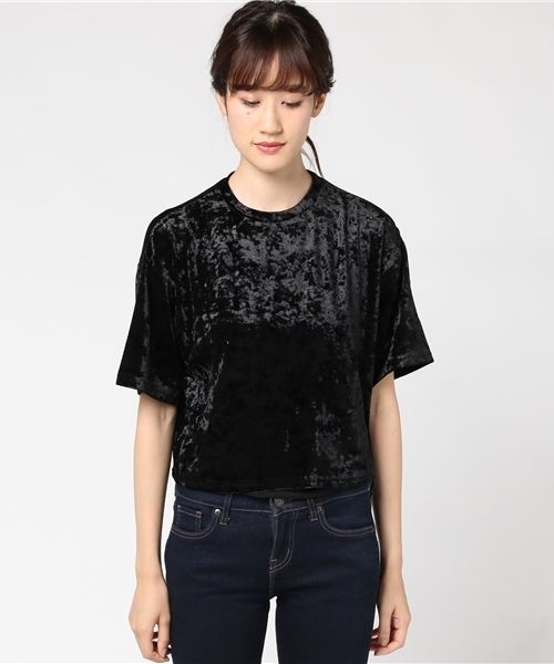 WEGO（ウィゴー）の「WEGO/クラッシュベロアカットソー（Tシャツ/カットソー・レディース・ダークグリーン/ワイン/アイボリー/ブラック/ピンク・FREE）」の6枚目の写真