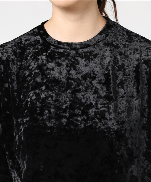 WEGO（ウィゴー）の「WEGO/クラッシュベロアカットソー（Tシャツ/カットソー・レディース・ダークグリーン/ワイン/アイボリー/ブラック/ピンク・FREE）」の9枚目の写真