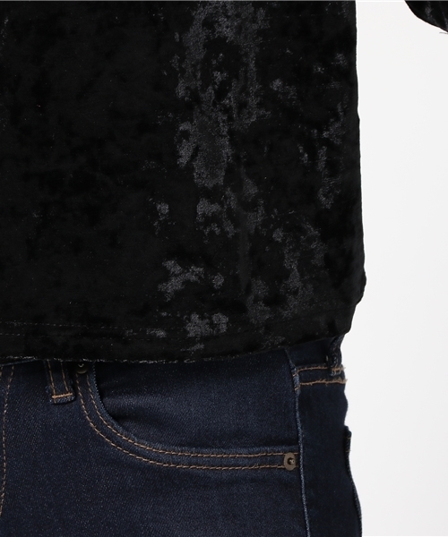 WEGO（ウィゴー）の「WEGO/クラッシュベロアカットソー（Tシャツ/カットソー・レディース・ダークグリーン/ワイン/アイボリー/ブラック/ピンク・FREE）」の11枚目の写真