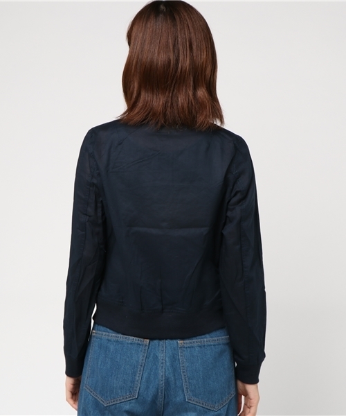 earth music&ecology（アースミュージックアンドエコロジー）の「・リブブルゾン（ブルゾン・レディース・ネイビー/グレイッシュベージュ/カーキ・L/M）」の6枚目の写真