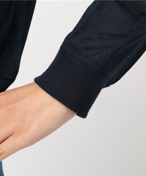 earth music&ecology（アースミュージックアンドエコロジー）の「・リブブルゾン（ブルゾン・レディース・ネイビー/グレイッシュベージュ/カーキ・L/M）」の8枚目の写真