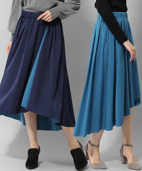 Andemiu（アンデミュウ）の「アシメリバースカート772558（スカート・レディース・レッド/ブルー/モカ・FREE）」の3枚目の写真