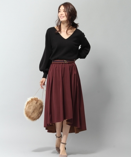 Andemiu（アンデミュウ）の「アシメリバースカート772558（スカート・レディース・レッド/ブルー/モカ・FREE）」の15枚目の写真