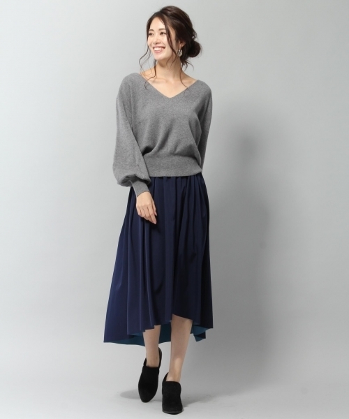 Andemiu（アンデミュウ）の「アシメリバースカート772558（スカート・レディース・レッド/ブルー/モカ・FREE）」の7枚目の写真