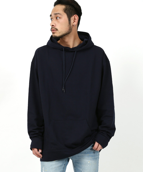 Rocky Monroe(ロッキーモンロー)の「ドロップショルダーミニ裏毛プルオーバーパーカー(パーカー・メンズ・チャコール/杢グレー/ベージュ/ブラック/ブルー/ネイビー/オートミール/ワイン/ピンク/ホワイト・FREE)」の7枚目の写真