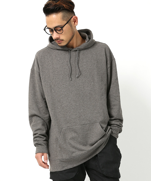 Rocky Monroe(ロッキーモンロー)の「ドロップショルダーミニ裏毛プルオーバーパーカー(パーカー・メンズ・チャコール/杢グレー/ベージュ/ブラック/ブルー/ネイビー/オートミール/ワイン/ピンク/ホワイト・FREE)」の4枚目の写真