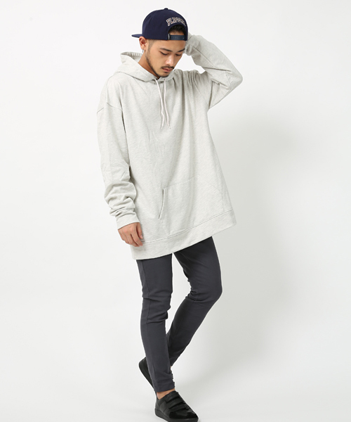 Rocky Monroe(ロッキーモンロー)の「ドロップショルダーミニ裏毛プルオーバーパーカー(パーカー・メンズ・チャコール/杢グレー/ベージュ/ブラック/ブルー/ネイビー/オートミール/ワイン/ピンク/ホワイト・FREE)」の11枚目の写真