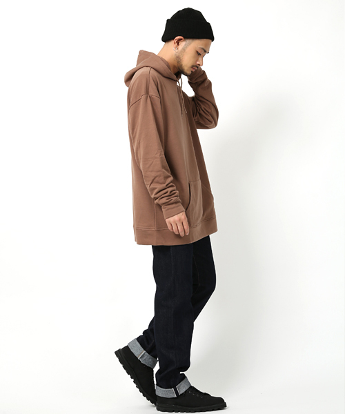 Rocky Monroe(ロッキーモンロー)の「ドロップショルダーミニ裏毛プルオーバーパーカー(パーカー・メンズ・チャコール/杢グレー/ベージュ/ブラック/ブルー/ネイビー/オートミール/ワイン/ピンク/ホワイト・FREE)」の12枚目の写真