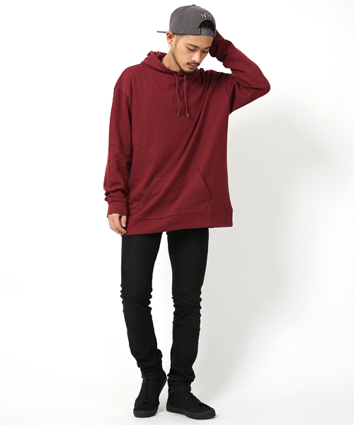 Rocky Monroe(ロッキーモンロー)の「ドロップショルダーミニ裏毛プルオーバーパーカー(パーカー・メンズ・チャコール/杢グレー/ベージュ/ブラック/ブルー/ネイビー/オートミール/ワイン/ピンク/ホワイト・FREE)」の20枚目の写真