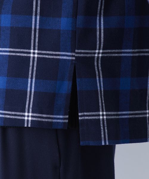 STUDIOUS（ステュディオス）の「【STUDIOUS】ネルチェックビッグシルエットオープンカラーシャツ（シャツ/ブラウス・メンズ・ホワイト/マルチ/ネイビー・1/2/3）」の8枚目の写真