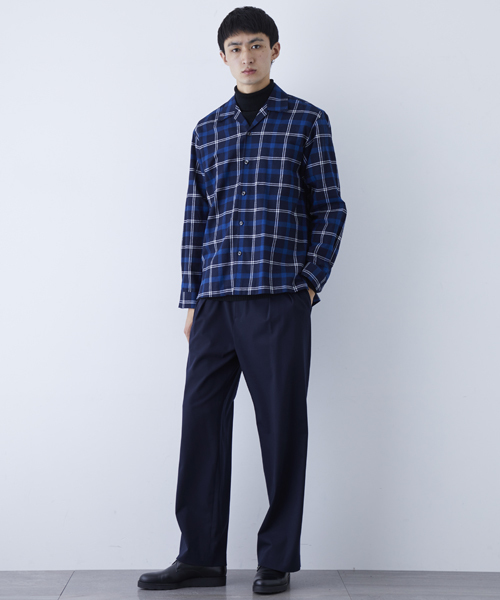 STUDIOUS（ステュディオス）の「【STUDIOUS】ネルチェックビッグシルエットオープンカラーシャツ（シャツ/ブラウス・メンズ・ホワイト/マルチ/ネイビー・1/2/3）」の10枚目の写真