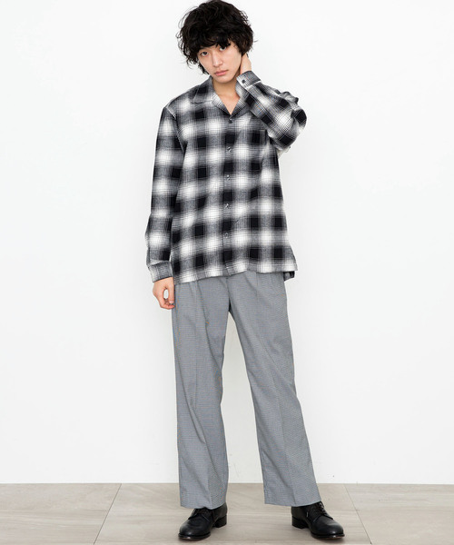 STUDIOUS（ステュディオス）の「【STUDIOUS】ネルチェックビッグシルエットオープンカラーシャツ（シャツ/ブラウス・メンズ・ホワイト/マルチ/ネイビー・1/2/3）」の14枚目の写真