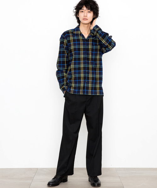 STUDIOUS（ステュディオス）の「【STUDIOUS】ネルチェックビッグシルエットオープンカラーシャツ（シャツ/ブラウス・メンズ・ホワイト/マルチ/ネイビー・1/2/3）」の16枚目の写真