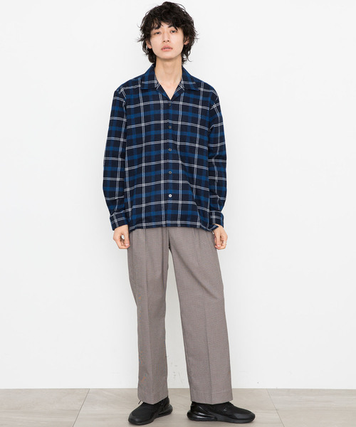 STUDIOUS（ステュディオス）の「【STUDIOUS】ネルチェックビッグシルエットオープンカラーシャツ（シャツ/ブラウス・メンズ・ホワイト/マルチ/ネイビー・1/2/3）」の19枚目の写真