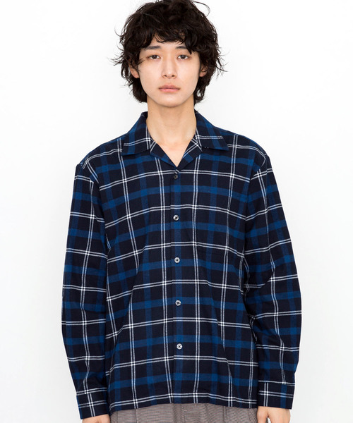 STUDIOUS（ステュディオス）の「【STUDIOUS】ネルチェックビッグシルエットオープンカラーシャツ（シャツ/ブラウス・メンズ・ホワイト/マルチ/ネイビー・1/2/3）」の20枚目の写真