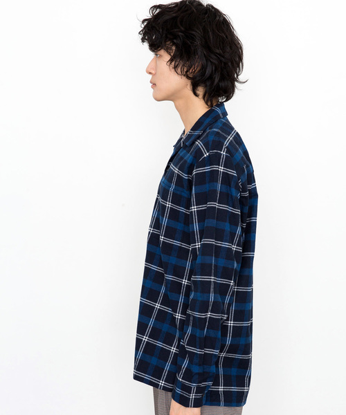 STUDIOUS（ステュディオス）の「【STUDIOUS】ネルチェックビッグシルエットオープンカラーシャツ（シャツ/ブラウス・メンズ・ホワイト/マルチ/ネイビー・1/2/3）」の21枚目の写真