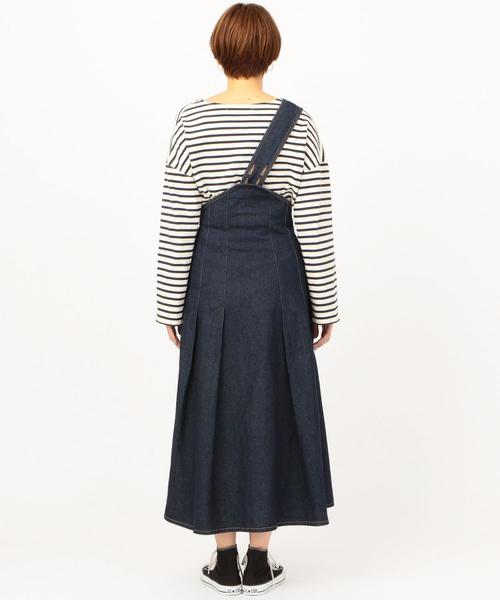 Another Edition（アナザーエディション）の「ワンショルダーデニムタックスカート（デニムスカート・レディース・ネイビー・FREE）」の2枚目の写真