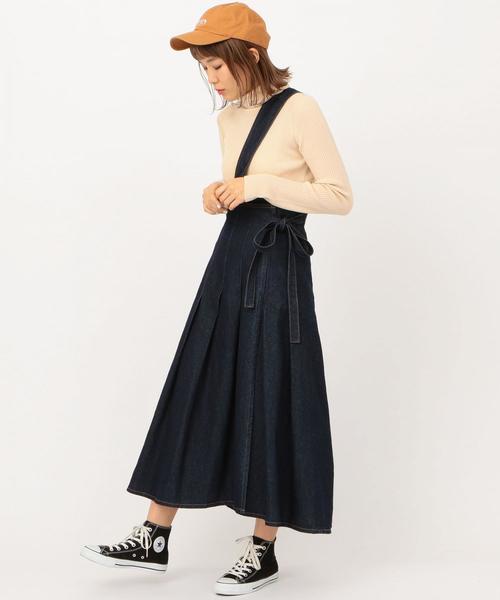 Another Edition（アナザーエディション）の「ワンショルダーデニムタックスカート（デニムスカート・レディース・ネイビー・FREE）」の17枚目の写真