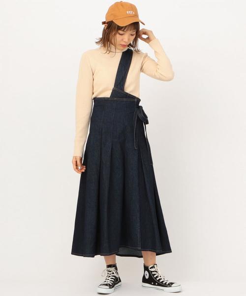 Another Edition（アナザーエディション）の「ワンショルダーデニムタックスカート（デニムスカート・レディース・ネイビー・FREE）」の10枚目の写真