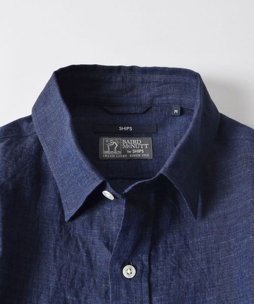 SHIPS（シップス）の「SC:  BAIRD MCNUTT  アイリッシュリネン レギュラーカラーシャツ（シャツ/ブラウス・メンズ・ホワイト/ネイビー/オリーブ/ピンク/イエロー/ブルー・SMALL/MEDIUM/LARGE/X-LARGE）」の17枚目の写真