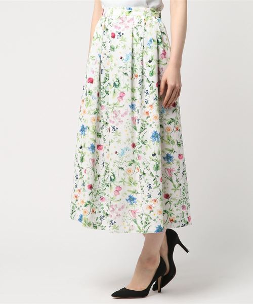 PICCIN（ピッチン）の「日本製インクジェットボタニカルフレアスカート（スカート・レディース・ネイビー/オフホワイト/ブルー系その他/ホワイト系その他/イエロー・MEDIUM）」の9枚目の写真