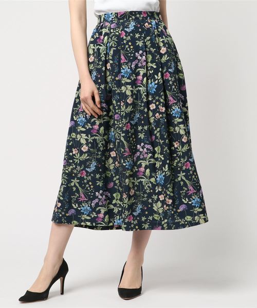 PICCIN（ピッチン）の「日本製インクジェットボタニカルフレアスカート（スカート・レディース・ネイビー/オフホワイト/ブルー系その他/ホワイト系その他/イエロー・MEDIUM）」の12枚目の写真