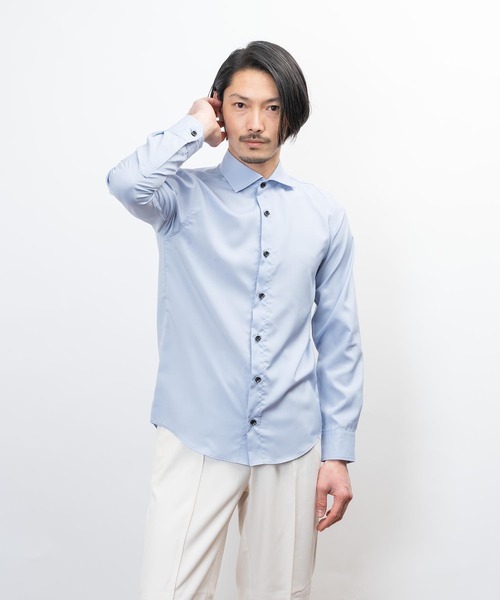 garsonwave（ギャルソンウェーブ）の「日本製ホリゾンタルカラーシャツ コレクション(GW)（シャツ/ブラウス・メンズ・ネイビー/ホワイト/ロイヤルブルー/ワインレッド/ブラック/ピンク/ブラック系その他2/ブルー系その他2/ブルー系その他/ブラック系その他/A/B/D/C/G/F/E/H/I/K/L/M/J・M/LL/L）」の22枚目の写真