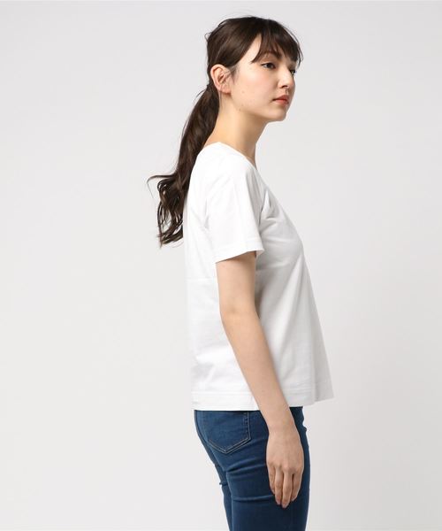 PREFERIR（プレフェリール）の「フラスコネック 半袖 Ｔシャツ（Tシャツ/カットソー・レディース・ホワイト/ブラック/ネイビー・MEDIUM/LARGE）」の5枚目の写真