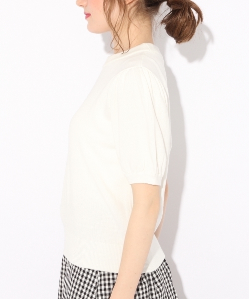 Heather（ヘザー）の「コンパクトシシュウニット　793826（ニット/セーター・レディース・ホワイト/ネイビー/ライトパープル・FREE/ONESIZE）」の4枚目の写真