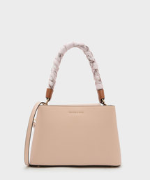 スカーフラップハンドルハンドバッグ / SCARF WRAPPED HANDLE HANDBAG