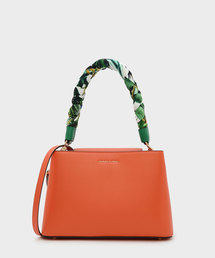 スカーフラップハンドルハンドバッグ / SCARF WRAPPED HANDLE HANDBAG