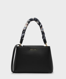 スカーフラップハンドルハンドバッグ / SCARF WRAPPED HANDLE HANDBAG