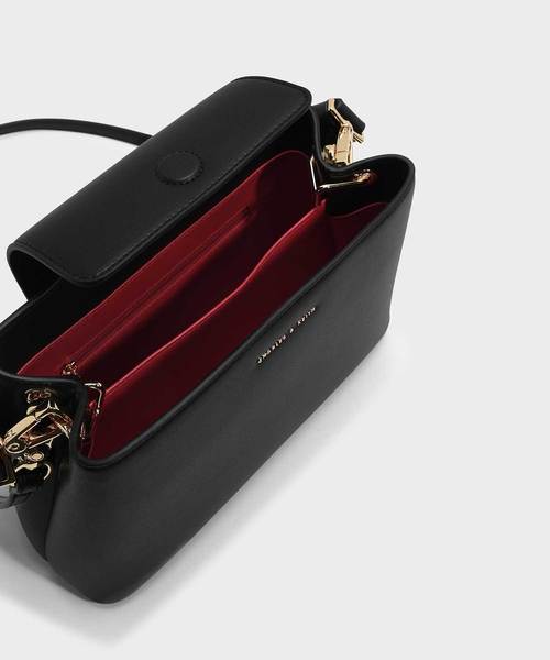 CHARLES & KEITH（チャールズ & キース）の「スカーフラップハンドルハンドバッグ / SCARF WRAPPED HANDLE HANDBAG（ハンドバッグ・レディース・ブラック/ベージュ/オレンジ・M）」の7枚目の写真